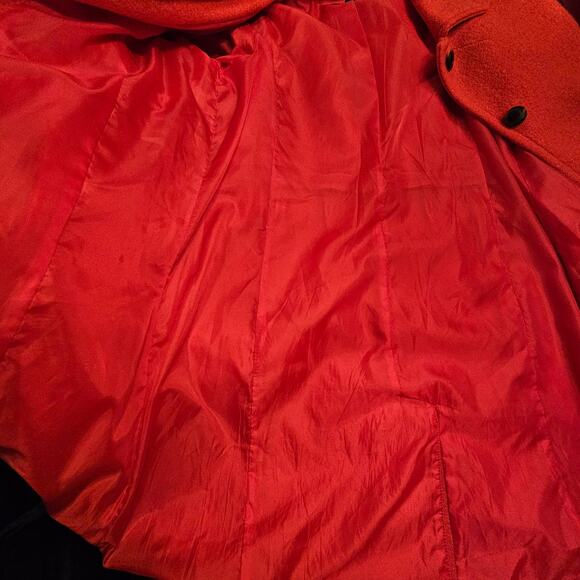 Lands' End Wool Blend Mid-Length Car Coat Cayenne Red Women's Size 16 - Picture 7 of 10